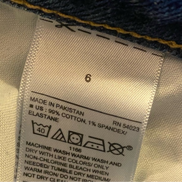 Old Navy Dk Blue Denim Jeans, High Rise, Wide Leg, Size 6 - Picture 7 of 8